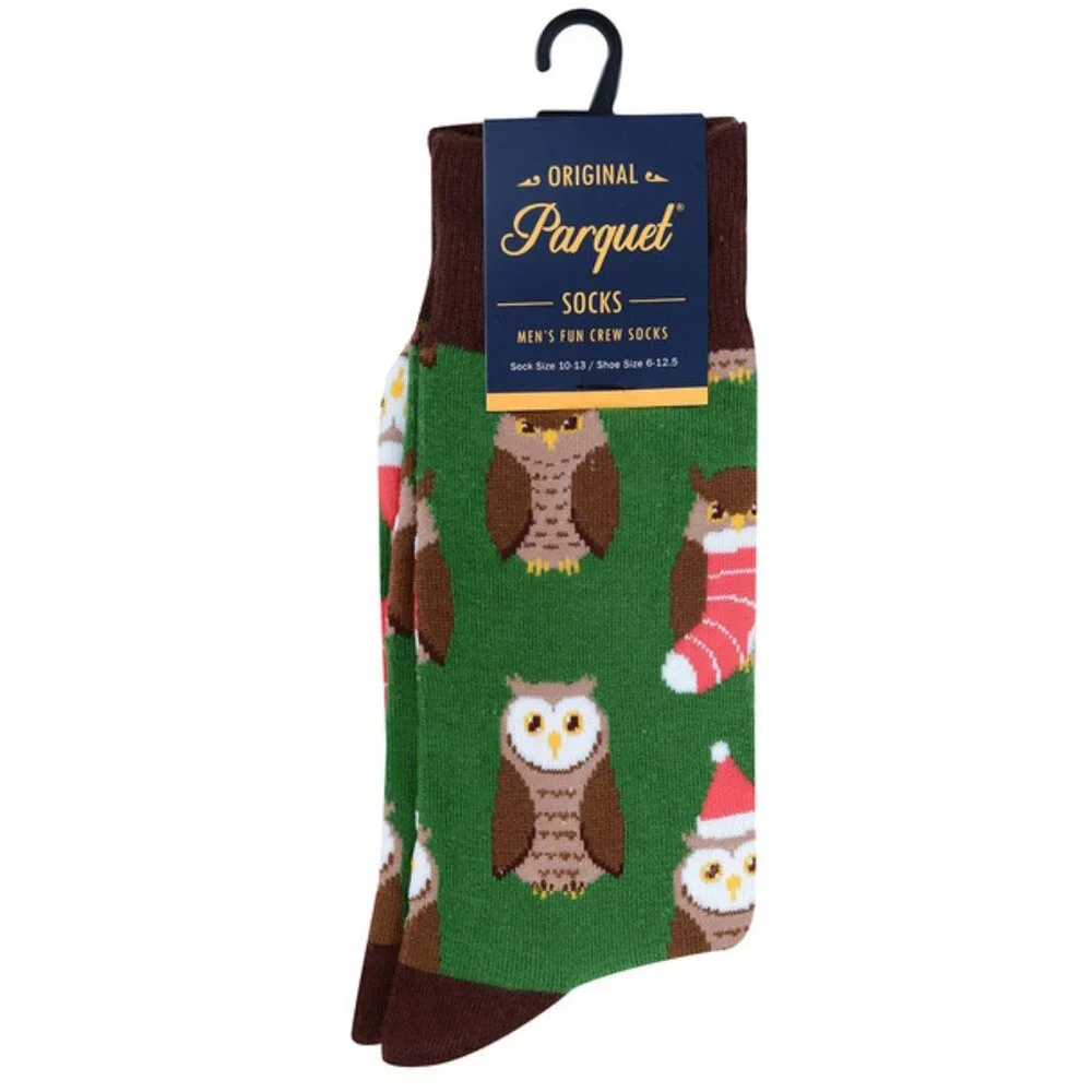 Holiday / Christmas Owl Men's Crew Socks - NWT